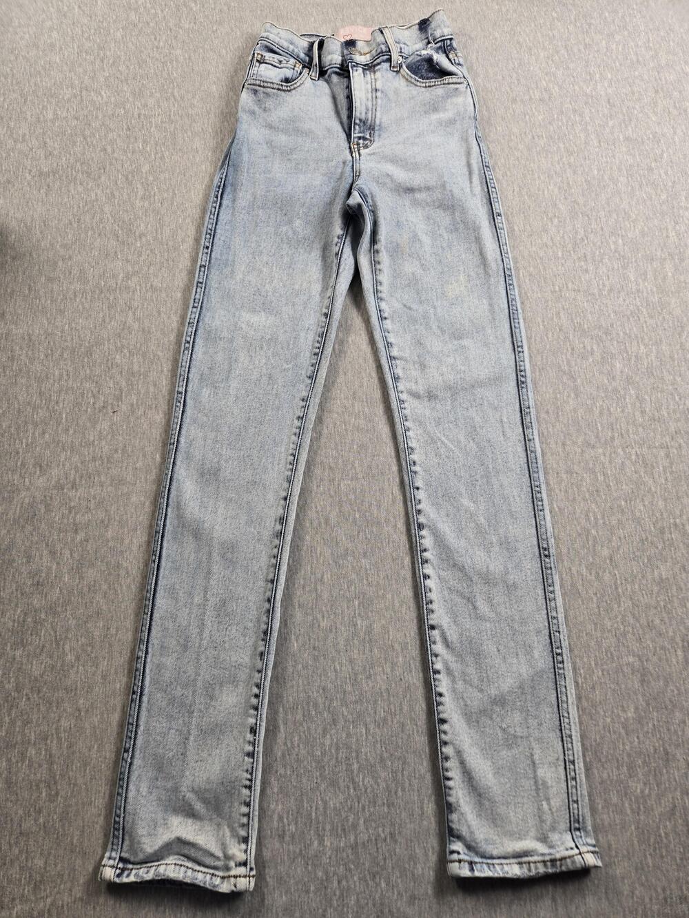 Revice Jeans Womens 24 Light Wash High Rise Distressed Straight Leg Denim USA